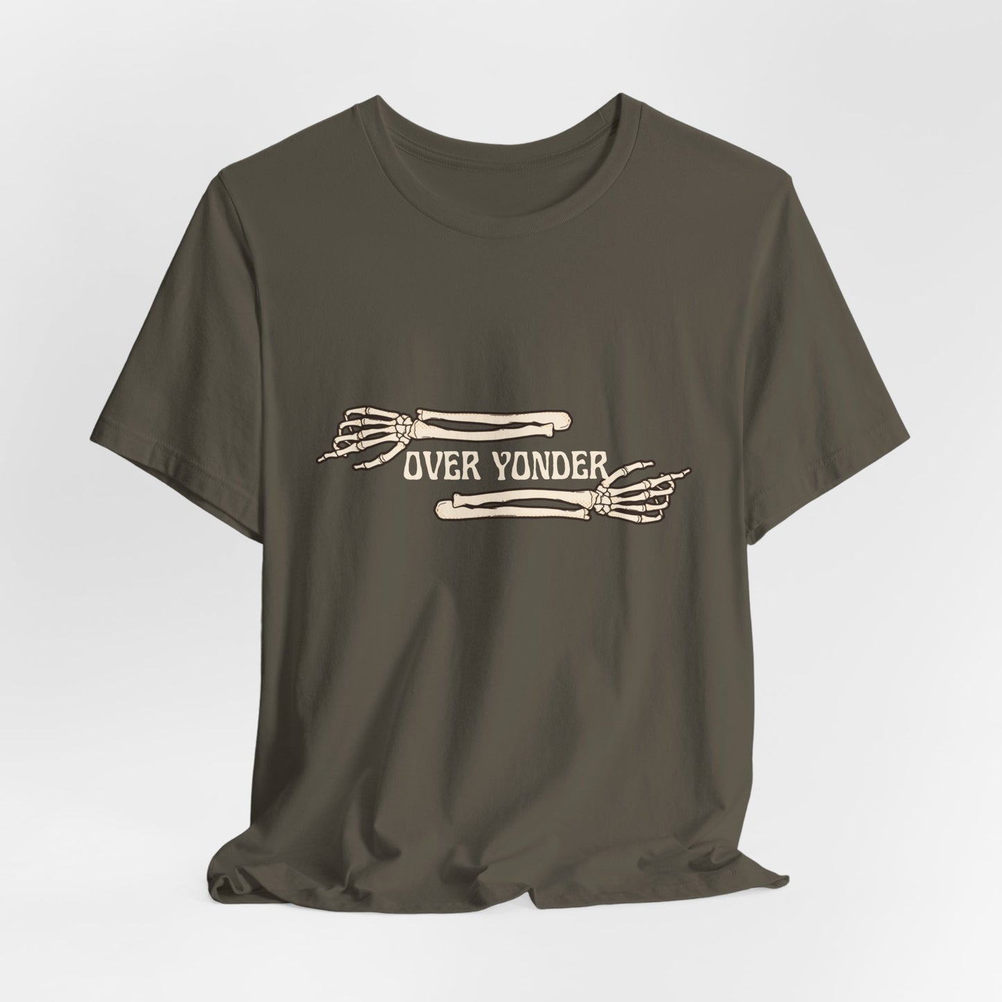 Over Yonder Tee — Vintage Skeleton Arms Graphic T-Shirt