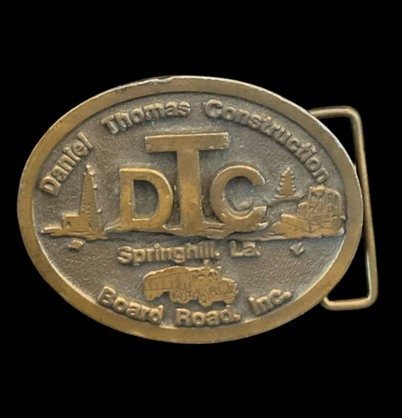 Vintage Daniel Thomas Construction (DTC) Belt Buckle – Springhill, LA Board Road Inc.
