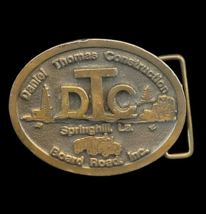 Vintage Daniel Thomas Construction (DTC) Belt Buckle – Springhill, LA Board Road Inc.