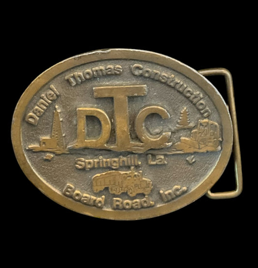 Vintage Daniel Thomas Construction (DTC) Belt Buckle – Springhill, LA Board Road Inc.