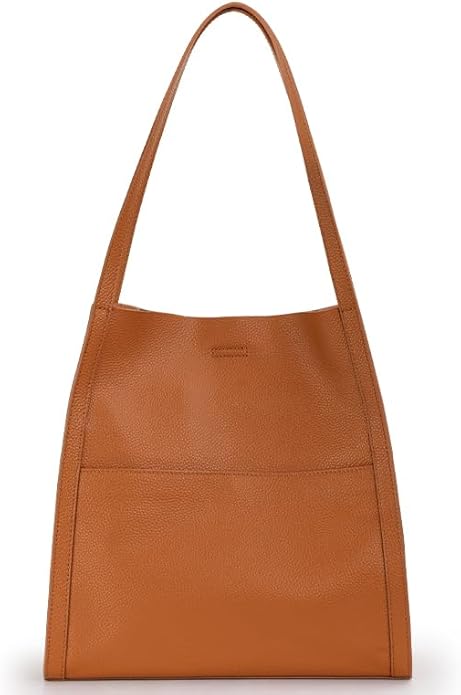 AIDRANI Genuine leather single layer cowhide armband shoulder pure color large capacity soft leather shopping bag