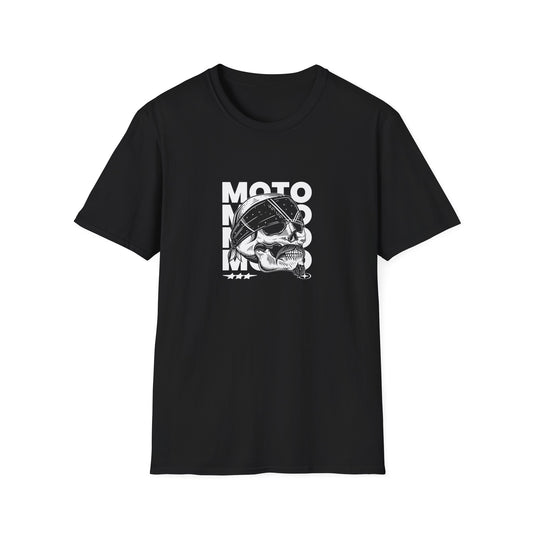 Moto Skull T-Shirt — Vintage Biker Skull Graphic Tee