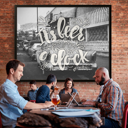 "It's Beer O' Clock" Art Print: Modern Wall Decor  (Digital Download)