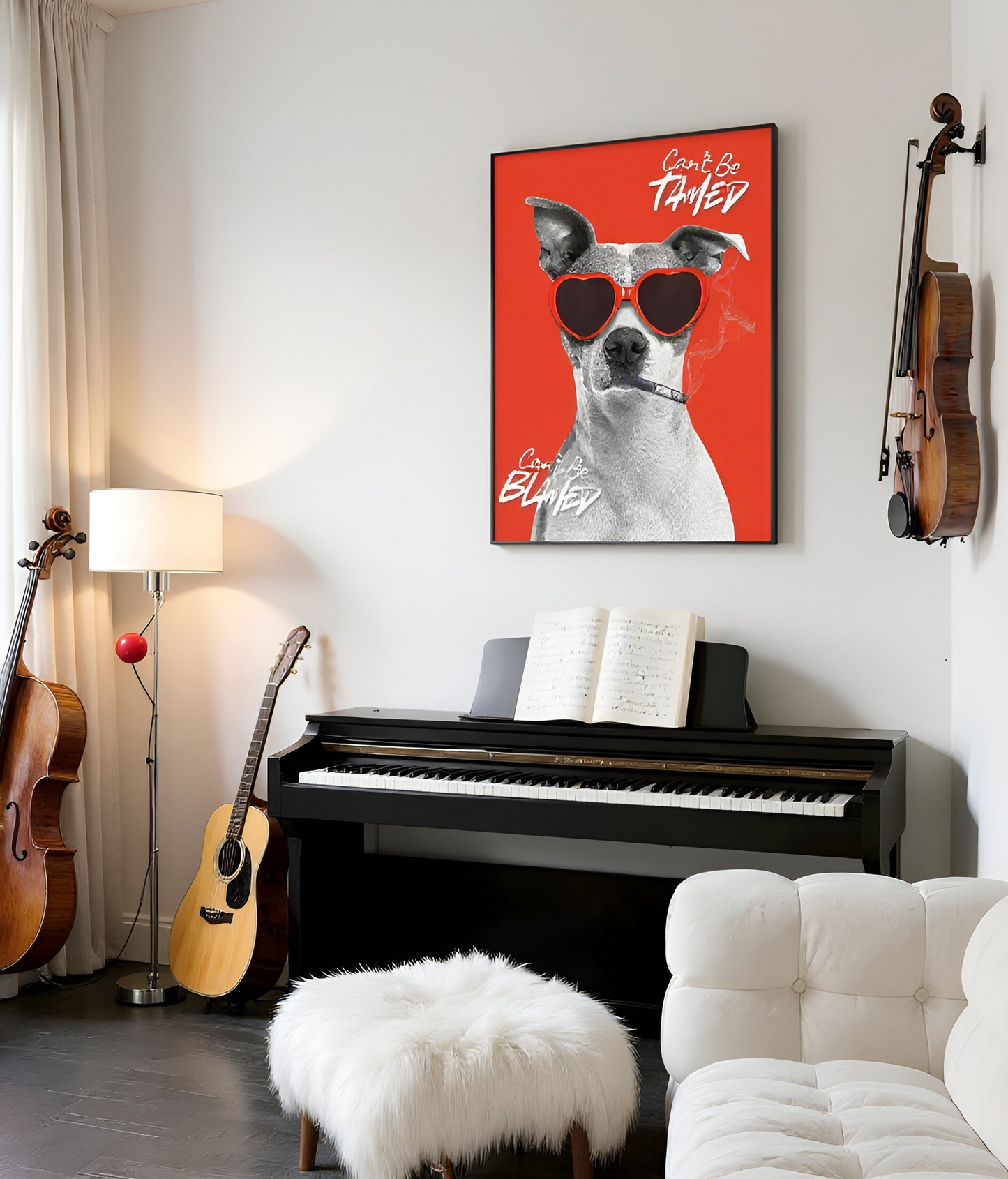 "Can't be Tamed, Can't be Blamed" Art Print: Modern Wall Decor Dog (Digital Download)