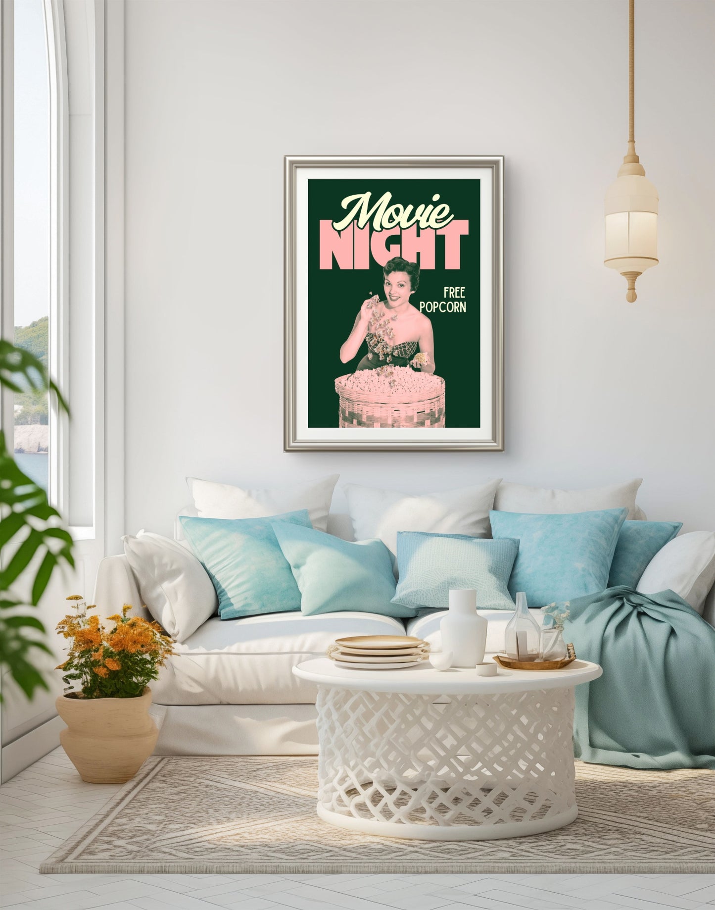 "Movie Night" Art Print: Modern Wall Decor  (Digital Download)