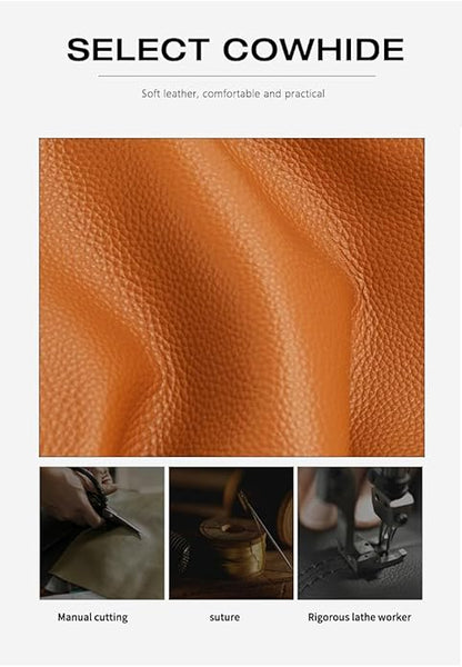 AIDRANI Genuine leather single layer cowhide armband shoulder pure color large capacity soft leather shopping bag