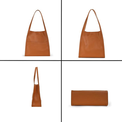 AIDRANI Genuine leather single layer cowhide armband shoulder pure color large capacity soft leather shopping bag