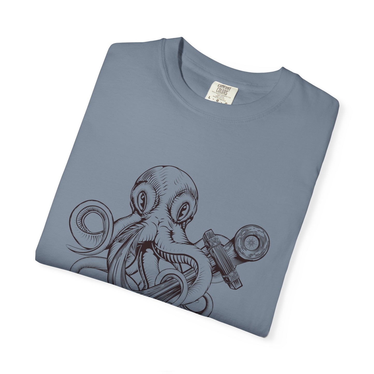 Octopus Anchor T-Shirt — Unisex Nautical Vintage Ink Illustration