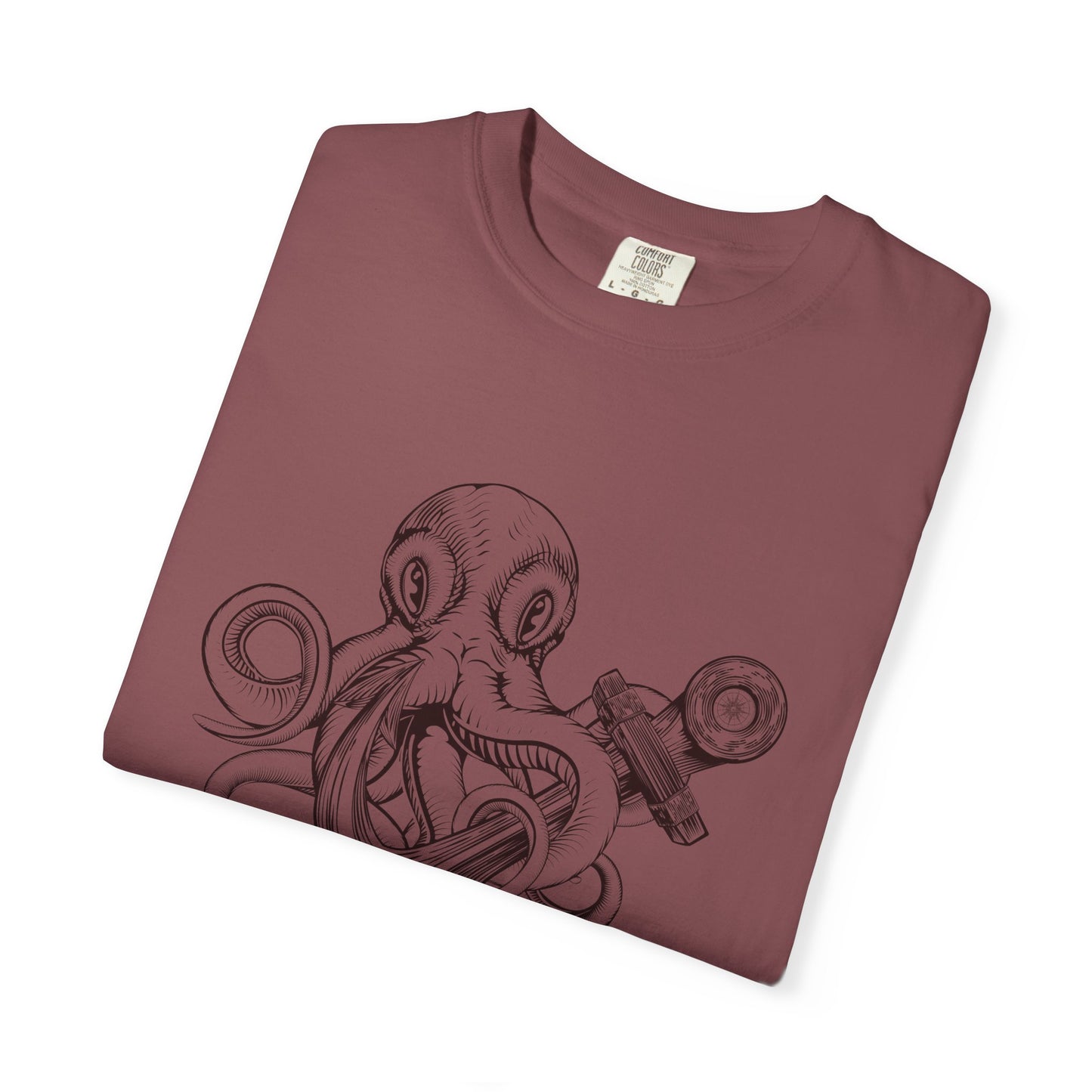 Octopus Anchor T-Shirt — Unisex Nautical Vintage Ink Illustration