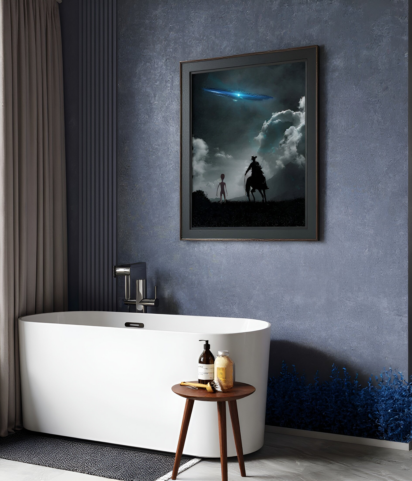 "Alien meets Cowboy" Art Print: Modern Wall Decor Dog (Digital Download)