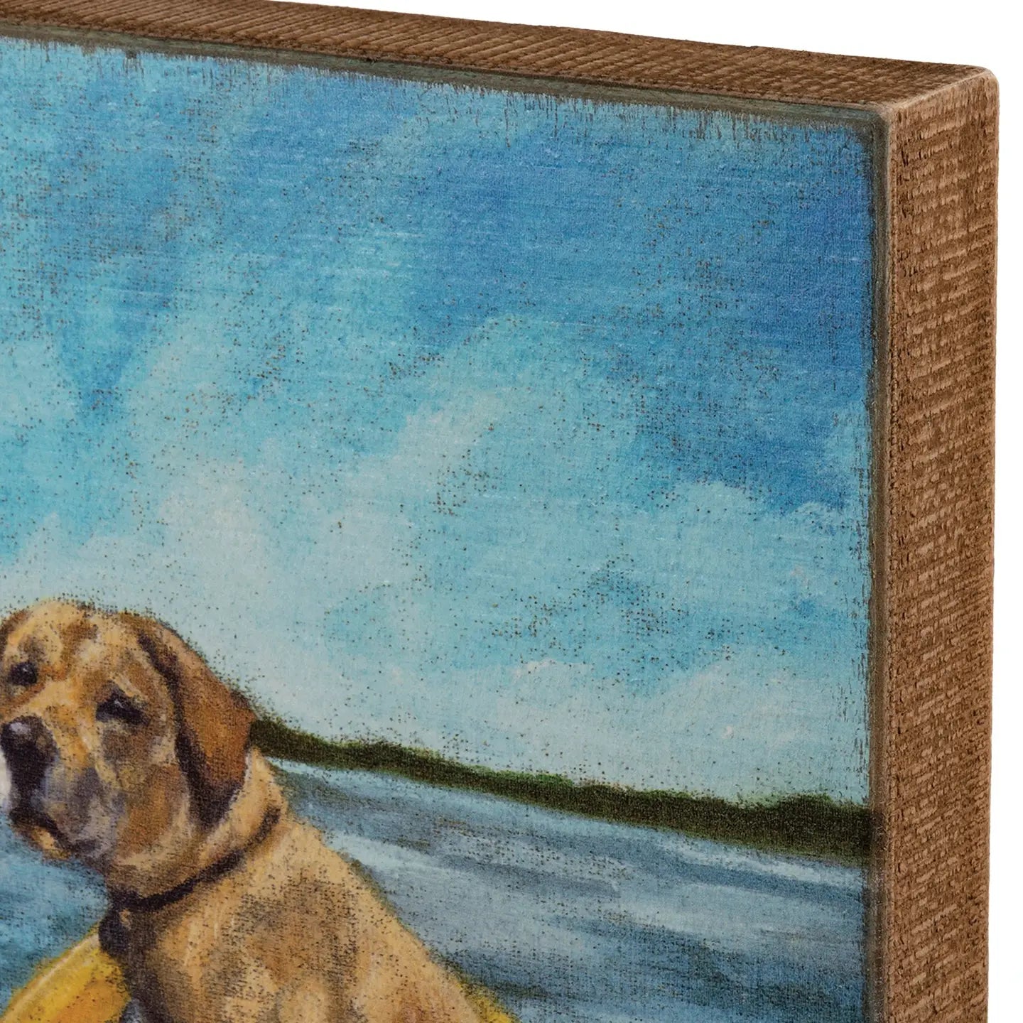 Companion & Dog in Canoe Box Art Decor