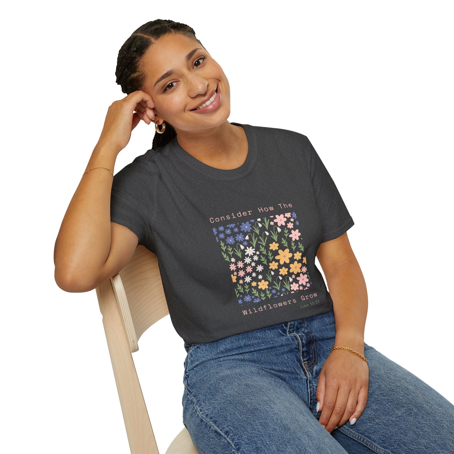 Wildflower Garden T-Shirt — "Consider How The Wildflowers Grow" Floral Tee