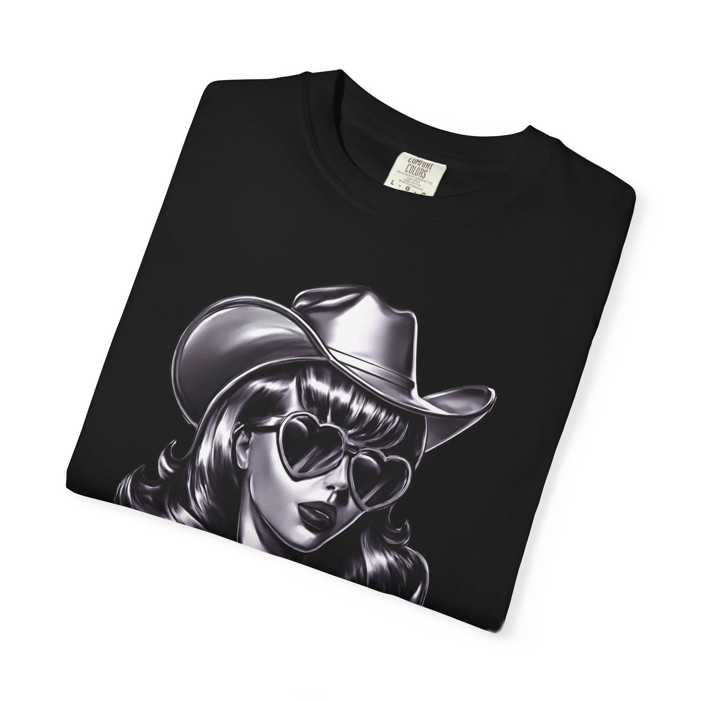 Cowgirl Pinup T-Shirt — Retro Black & White Cowgirl Graphic
