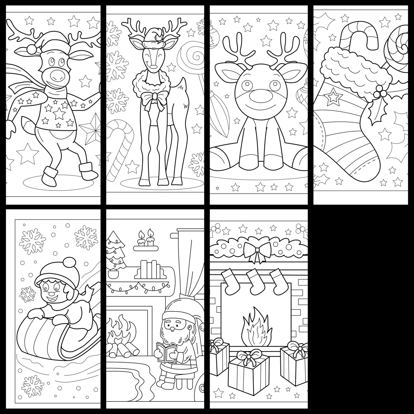 ✨ Christmas Coloring Book Bundle – 5 Digital Downloadable Coloring Books ✨