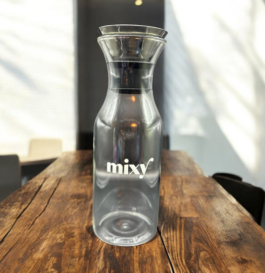 Mixy Glass Carafe – Modern Drink Pitcher (Missing Lid)