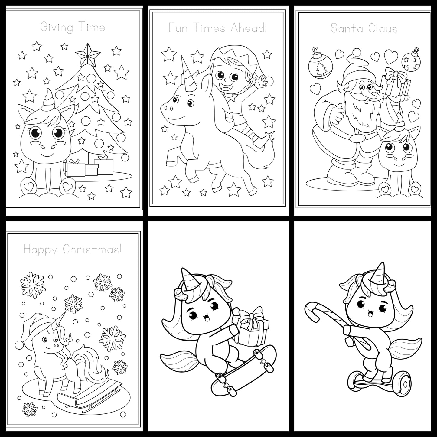 ✨ Christmas Coloring Book Bundle – 5 Digital Downloadable Coloring Books ✨