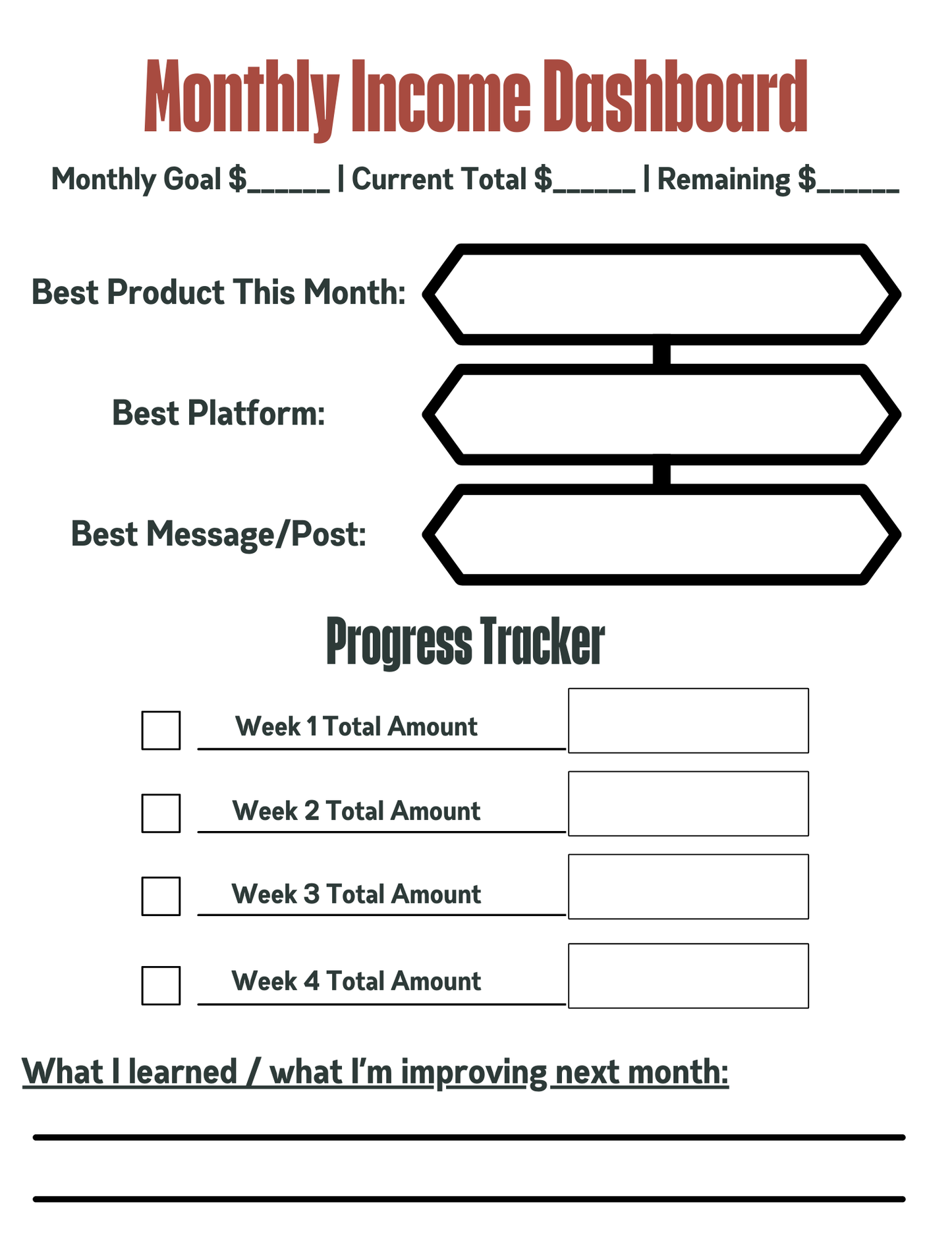 "Fast Cash Tracker + Commission Calculator" E-Workbook