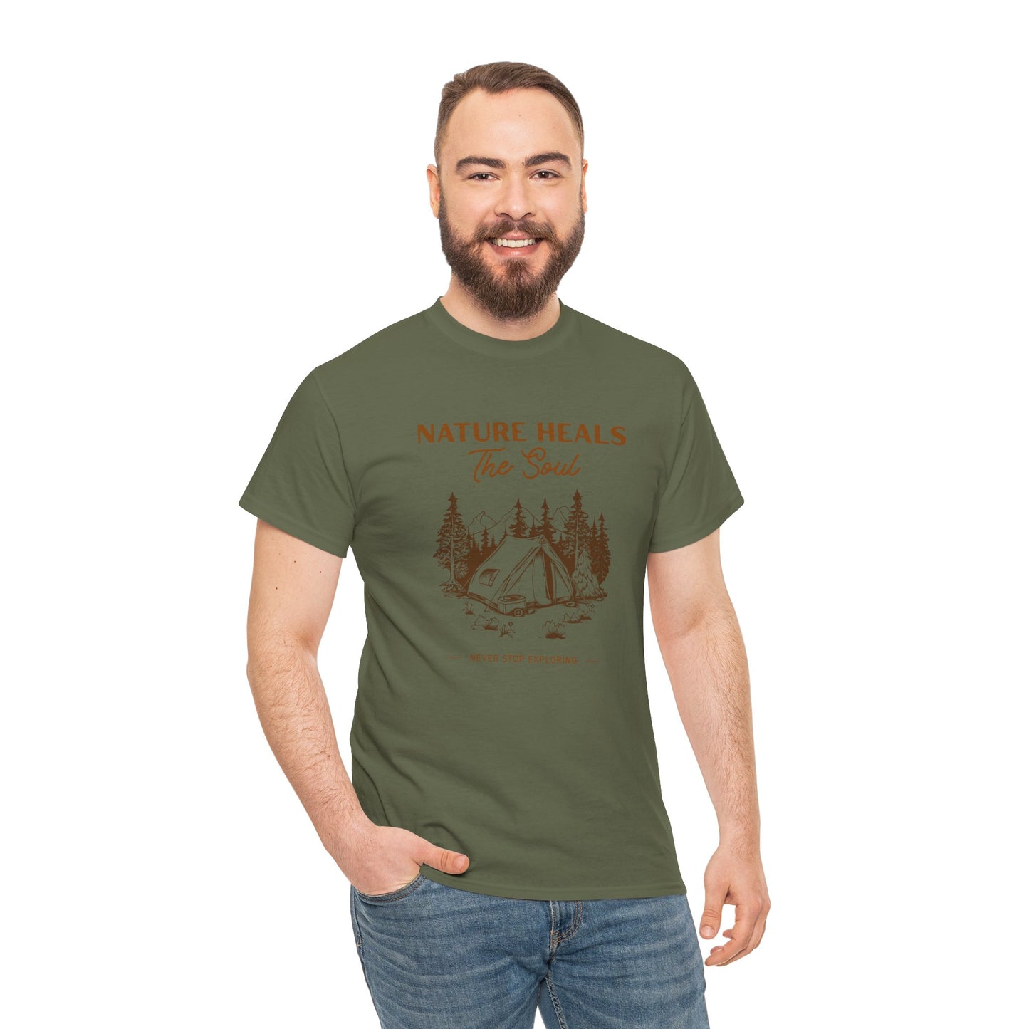 Nature Heals The Soul Camping Tee — Outdoor Camping Tent T-Shirt
