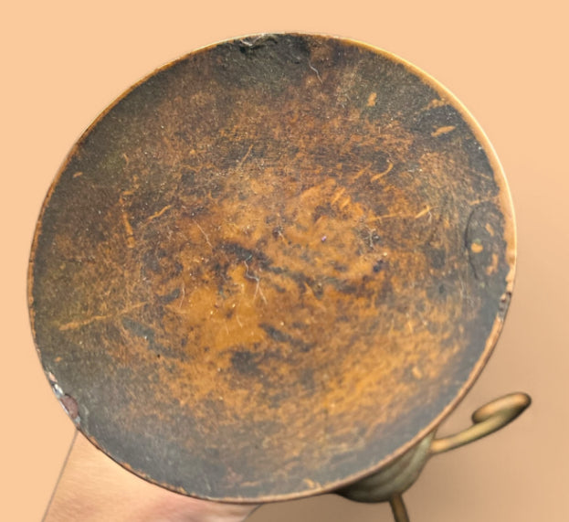 Vintage Metal Candle Holder – Heavy Scrollwork Iron Stand