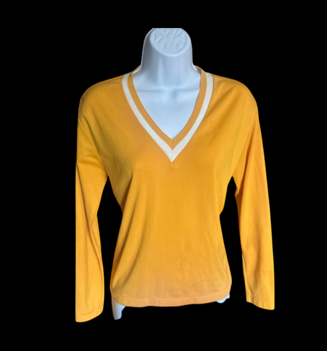 Rare Vintage 70s Golden Yellow Double Knit Stretch Top
