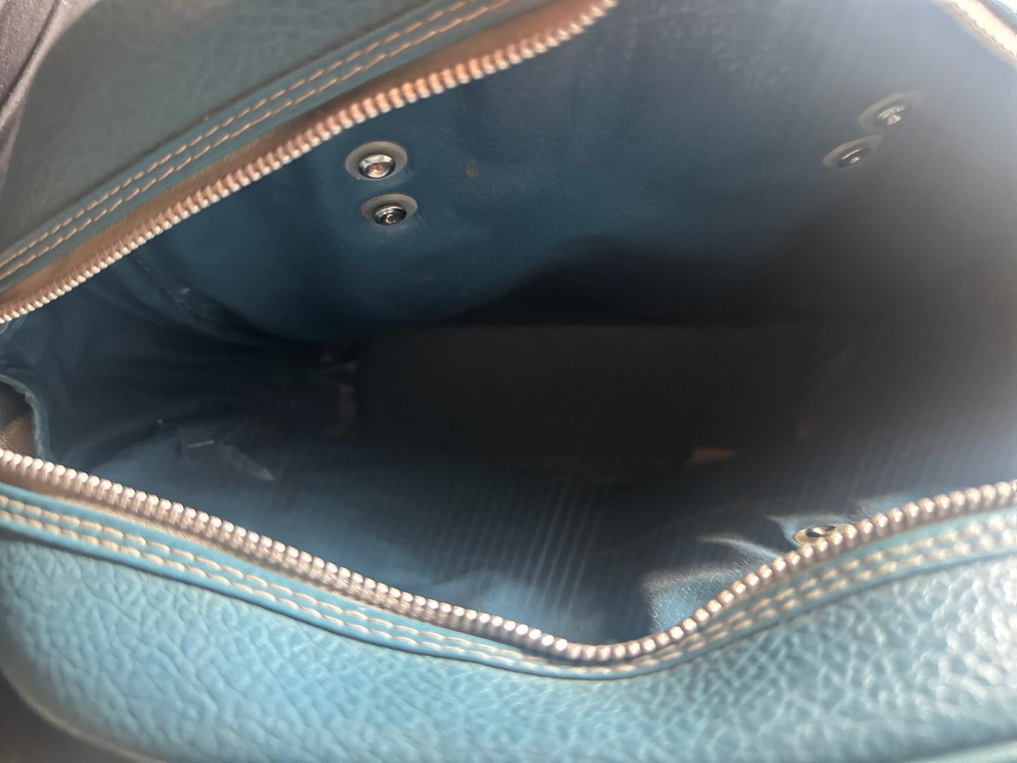 Vintage Teal Pebbled Travel Bag – Bowling Bag Style Carryall