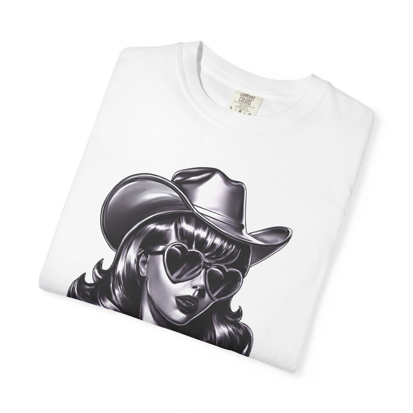 Cowgirl Pinup T-Shirt — Retro Black & White Cowgirl Graphic