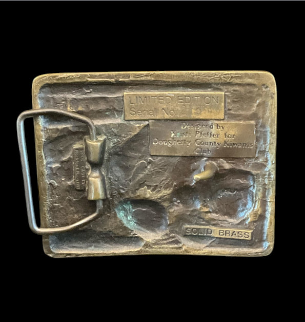 1986 Albany Georgia Sesquicentennial Belt Buckle – 150th Anniversary – Limited Edition Solid Brass