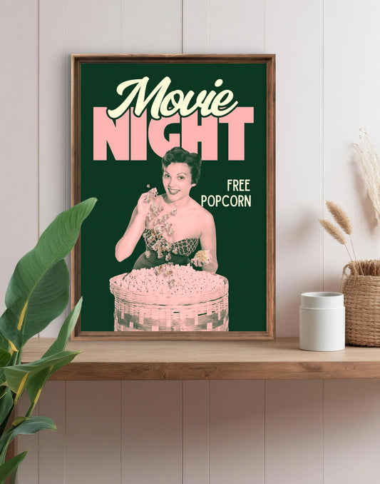 "Movie Night" Art Print: Modern Wall Decor  (Digital Download)
