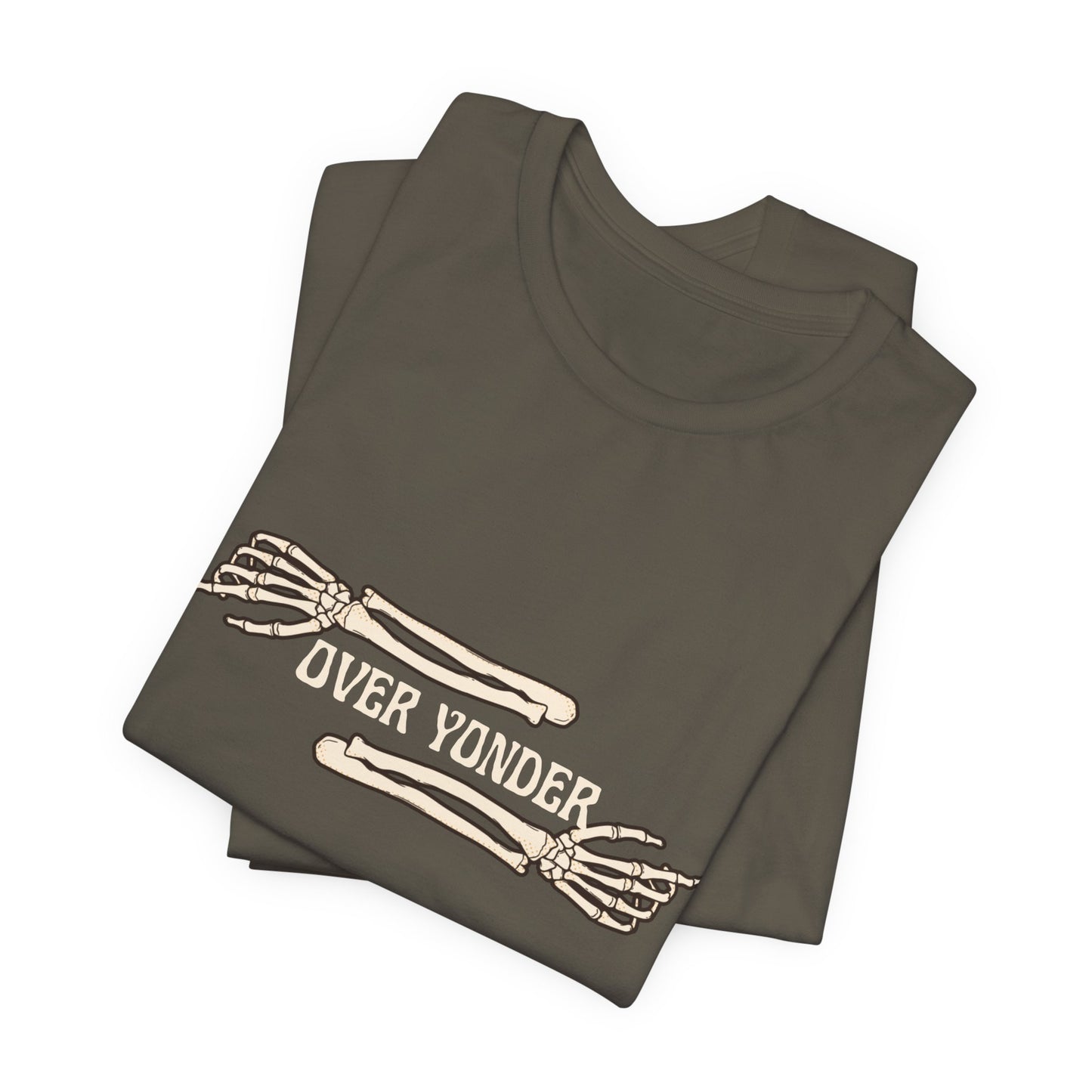 Over Yonder Tee — Vintage Skeleton Arms Graphic T-Shirt
