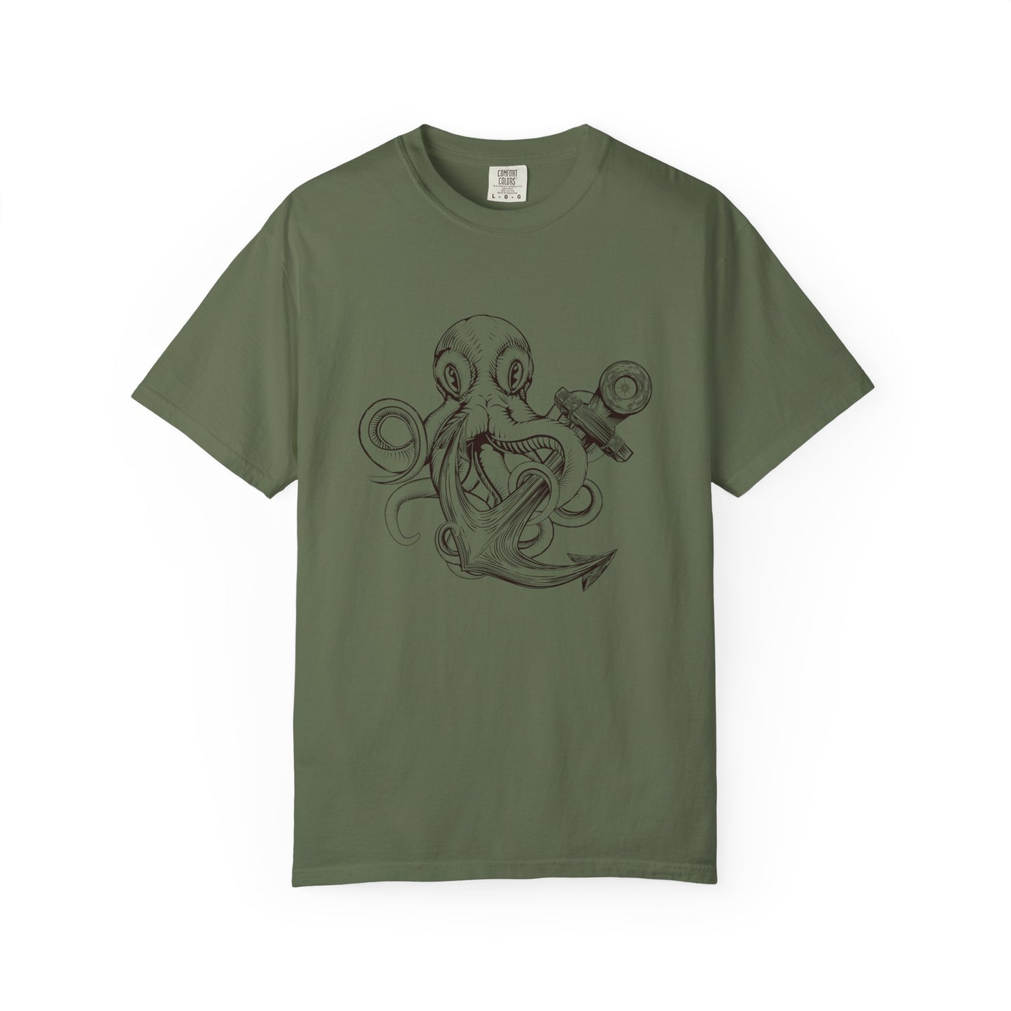 Octopus Anchor T-Shirt — Unisex Nautical Vintage Ink Illustration