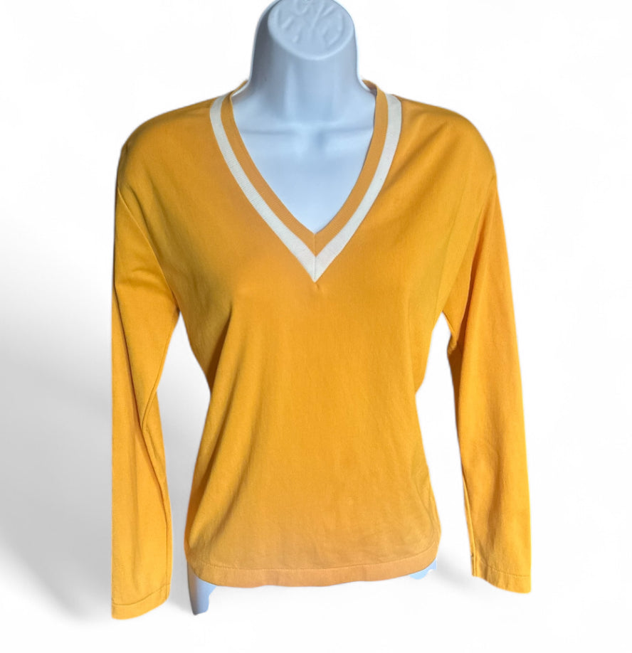 Rare Vintage 70s Golden Yellow Double Knit Stretch Top