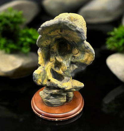 Vintage Bear Bust Sculpture – Rustic Wildlife Figurine on Wood Base