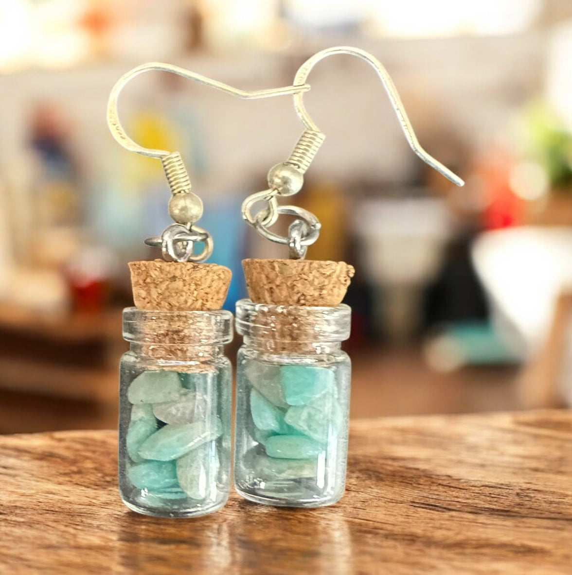 “Ocean Spirit” Gemstone Jar Earrings