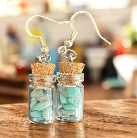 “Ocean Spirit” Gemstone Jar Earrings