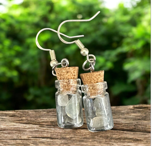 “Moonlight Mist” Crystal Jar Earrings