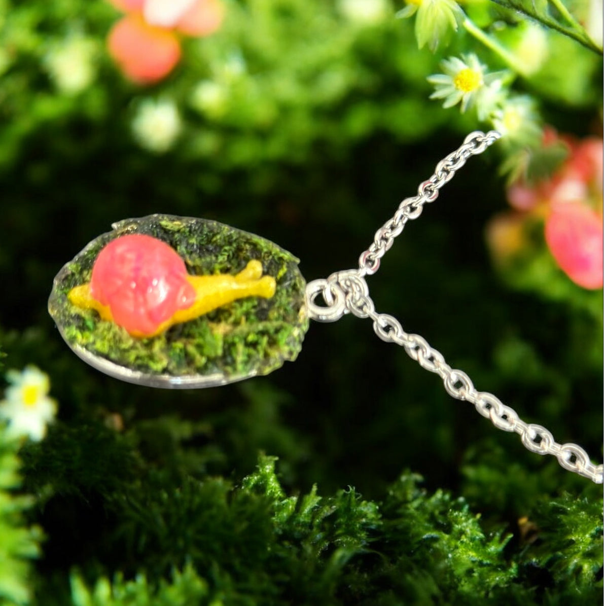 “Garden Glow” Snail Necklace