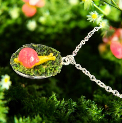 “Garden Glow” Snail Necklace