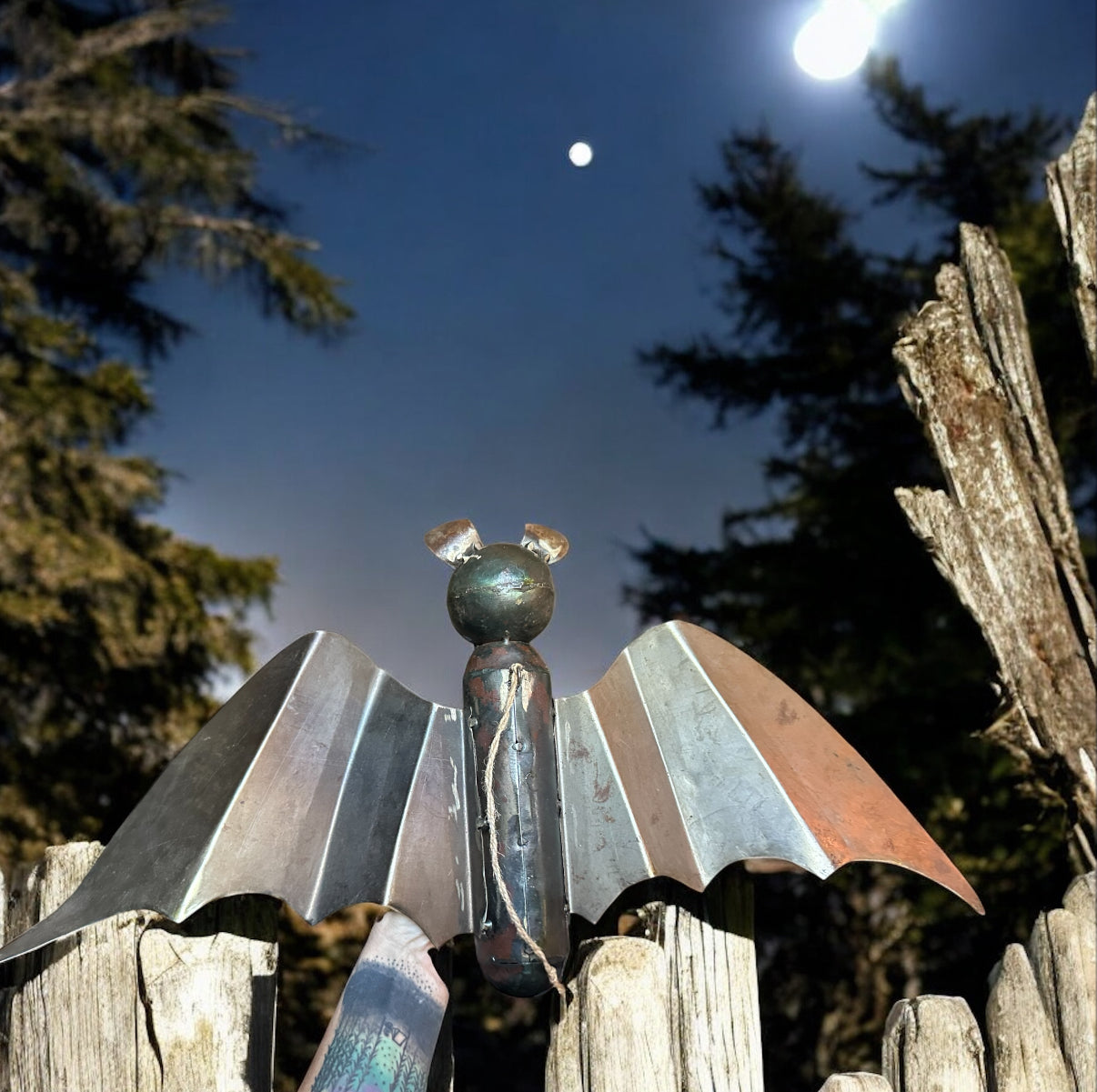 Reclaimed Metal Flying Bat