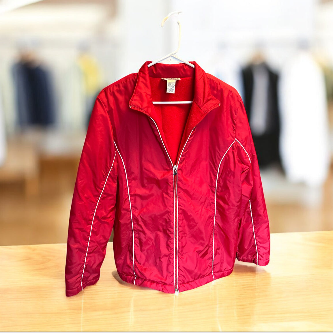 Vintage Jennifer Moore Red Nylon Zip-Up Jacket (M)