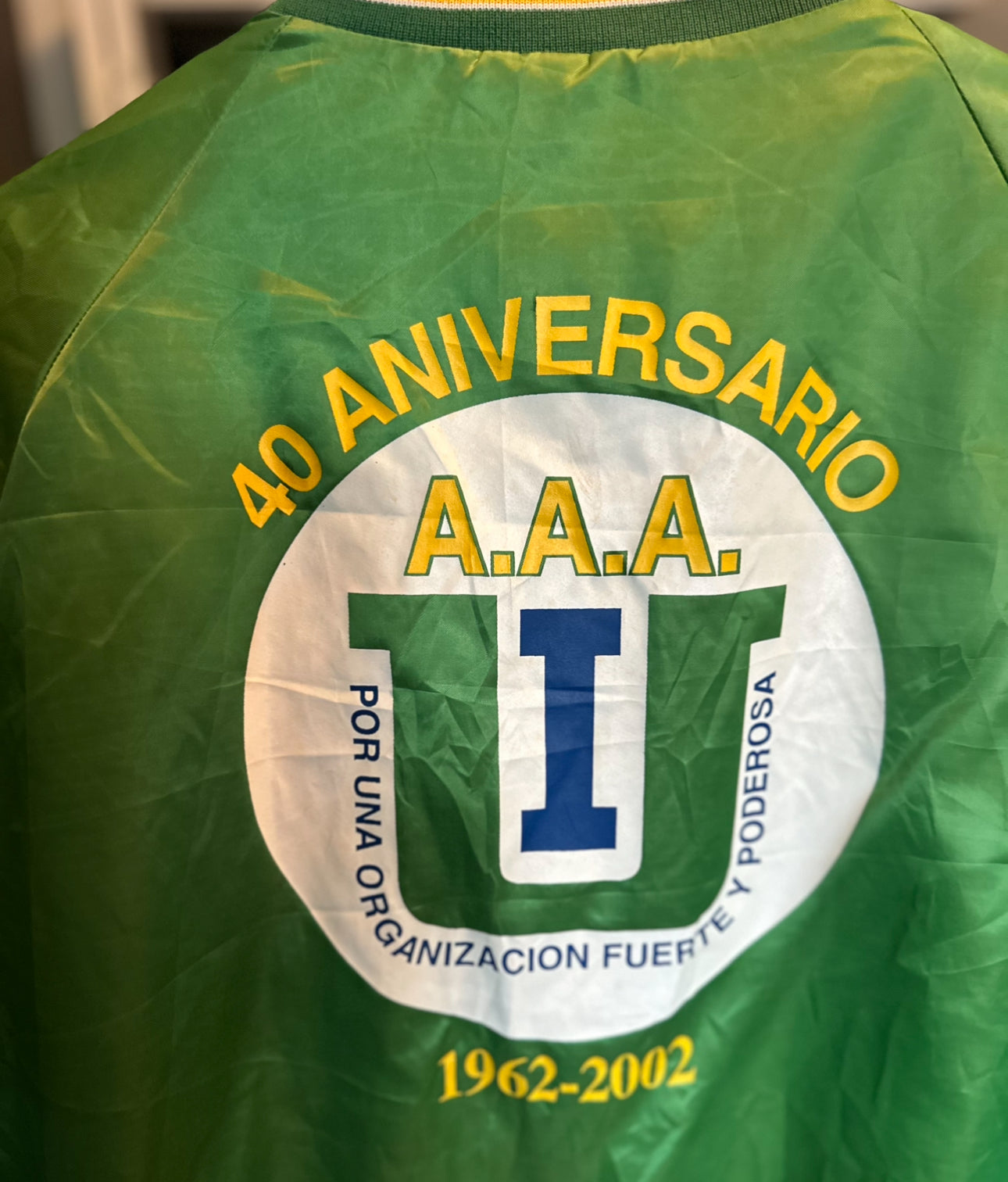 Vintage 1980s Westark USA Green Satin Coach Jacket – 40th Anniversary A.A.A. (Made in USA, XL)
