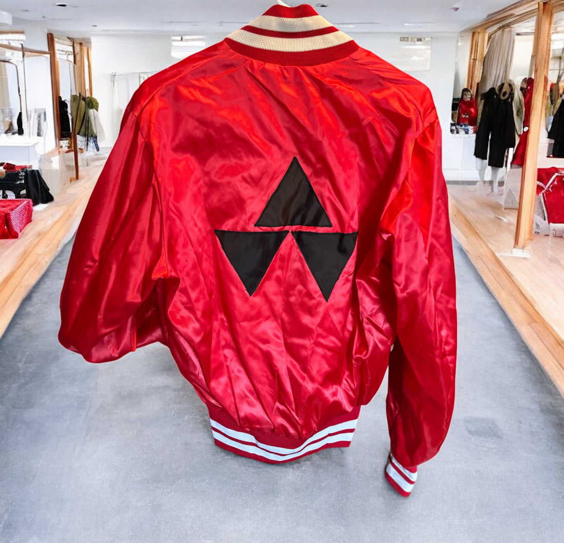 Vintage Empire Sporting Goods Red Satin Varsity Jacket – “Erin” Embroidered (Union Made, Small)