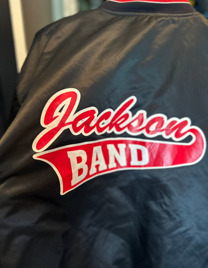 Vintage Birdie “Jackson Band” Satin Varsity Jacket – 1980s Made in USA (XL)