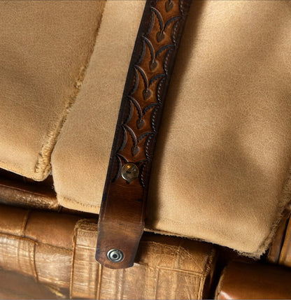Vintage Hand-Tooled Leather Belt “Doug” – Western Tooled Design (50”)