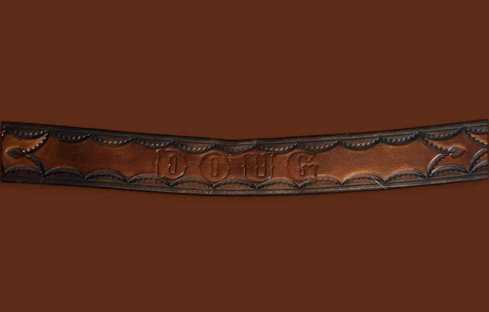 Vintage Hand-Tooled Leather Belt “Doug” – Western Tooled Design (50”)