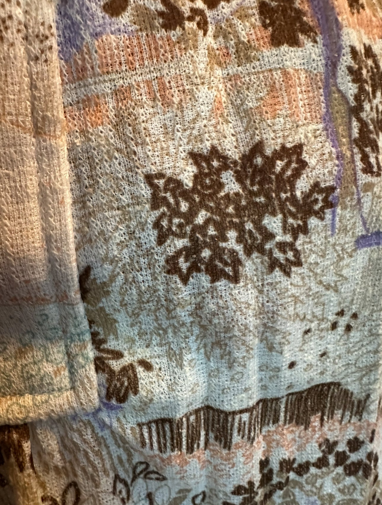 Vintage 70s-Style Landscape Print Shirt – Size Small