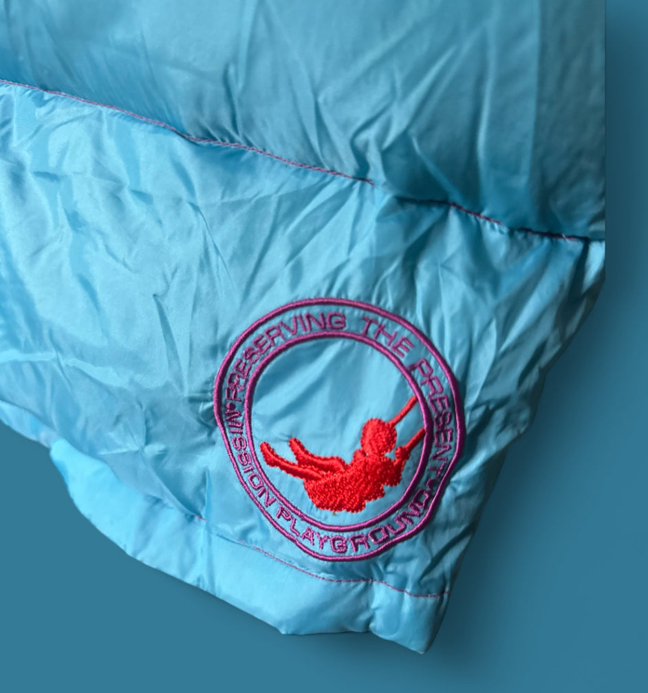 Vintage Mission Playground Two-Tone Down Puffer Vest – Blue & Burgundy