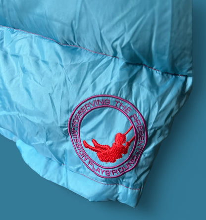 Vintage Mission Playground Two-Tone Down Puffer Vest – Blue & Burgundy