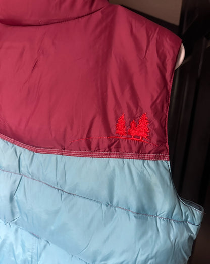Vintage Mission Playground Two-Tone Down Puffer Vest – Blue & Burgundy