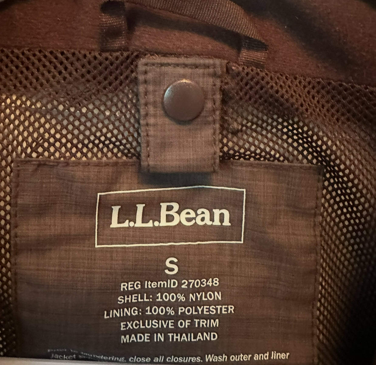 Vintage L.L. Bean Lightweight Windbreaker Jacket – Brown (Size S)