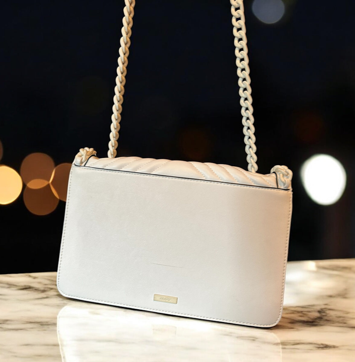 ALDO Quilted Chain Crossbody Bag – Ivory White